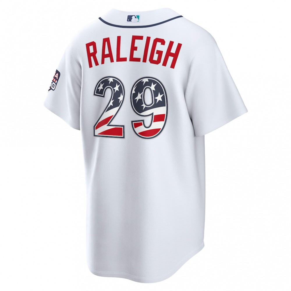 Cal Raleigh Seattle Mariners USA 250 Fourth of July Home Stadium Jersey - White-Pro Kit Vault | Brand New 26/27 Sports Jerseys